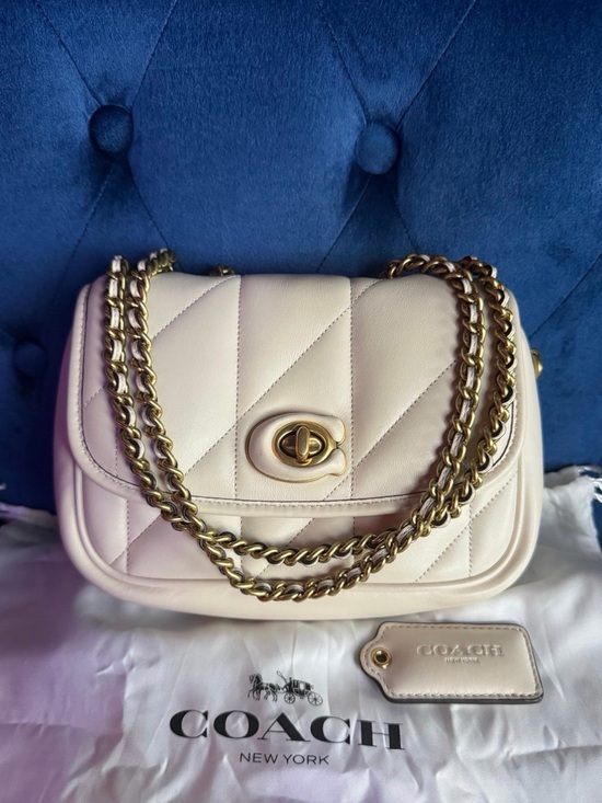Coach Handbags - COACH Quilted Madison Chain Shoulder Bag in Cream